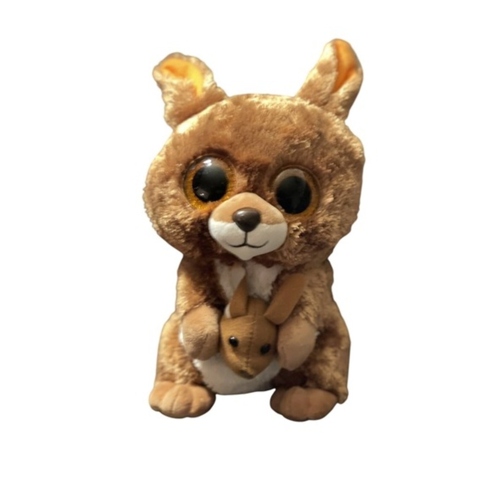 Ty Beanie Boos Kipper the Kangaroo Plush with Joey 9 inch Brown Amber‎ Eyes